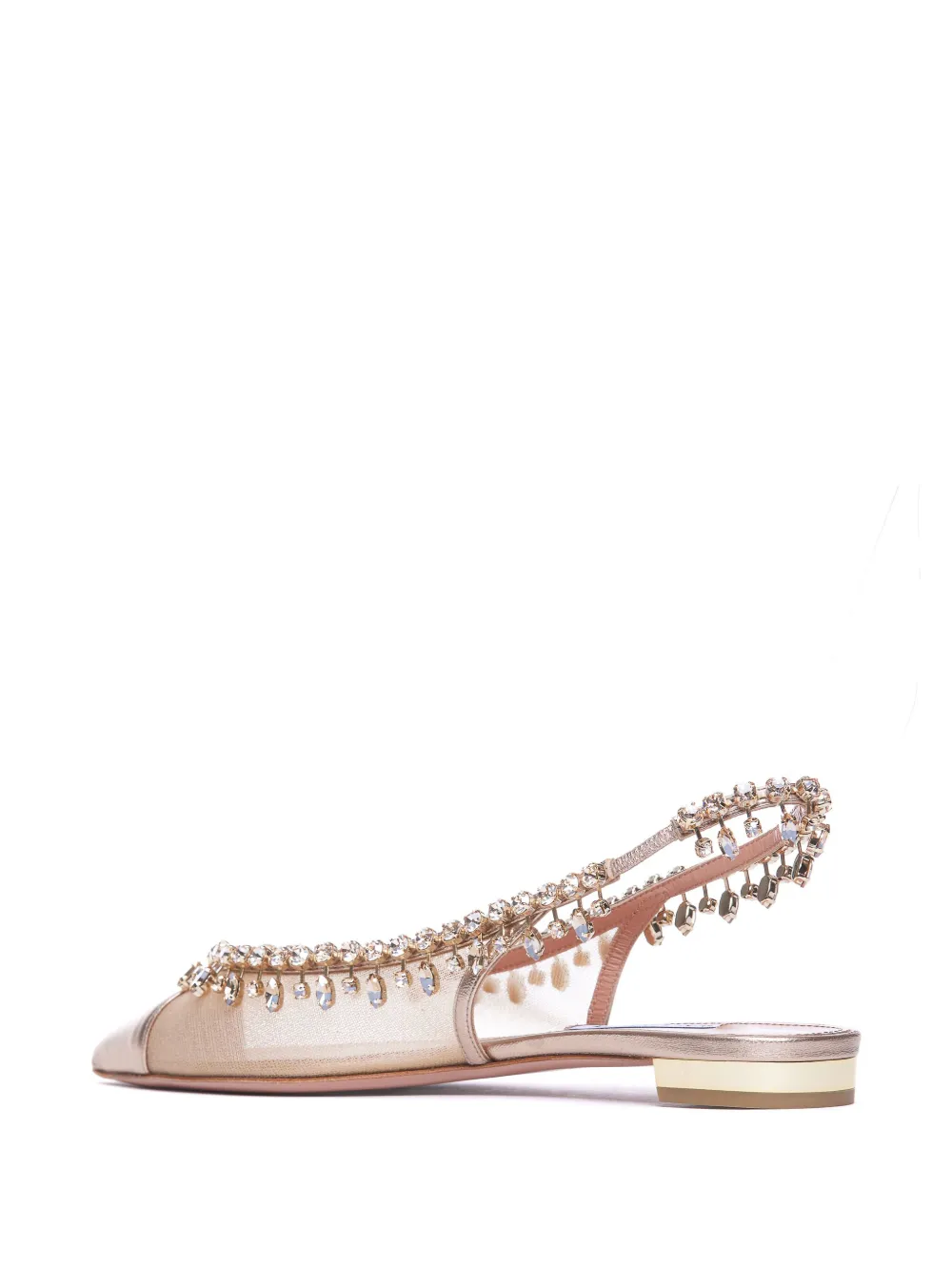 Aquazzura Temptation Crystal ballerina's Roze