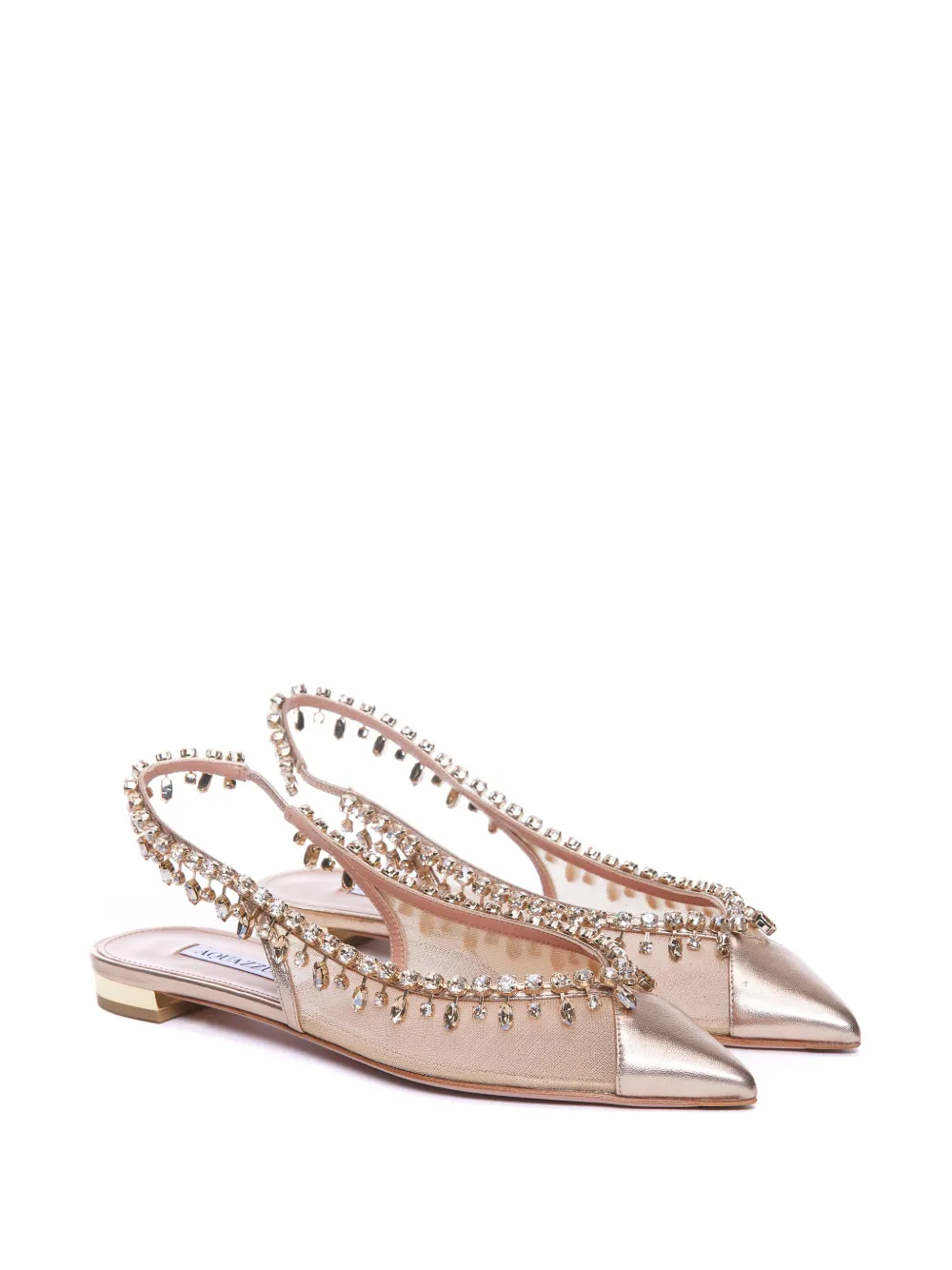 Aquazzura Temptation Crystal ballerinas - Roze