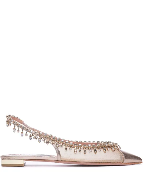 Aquazzura flats Temptation Crystal
