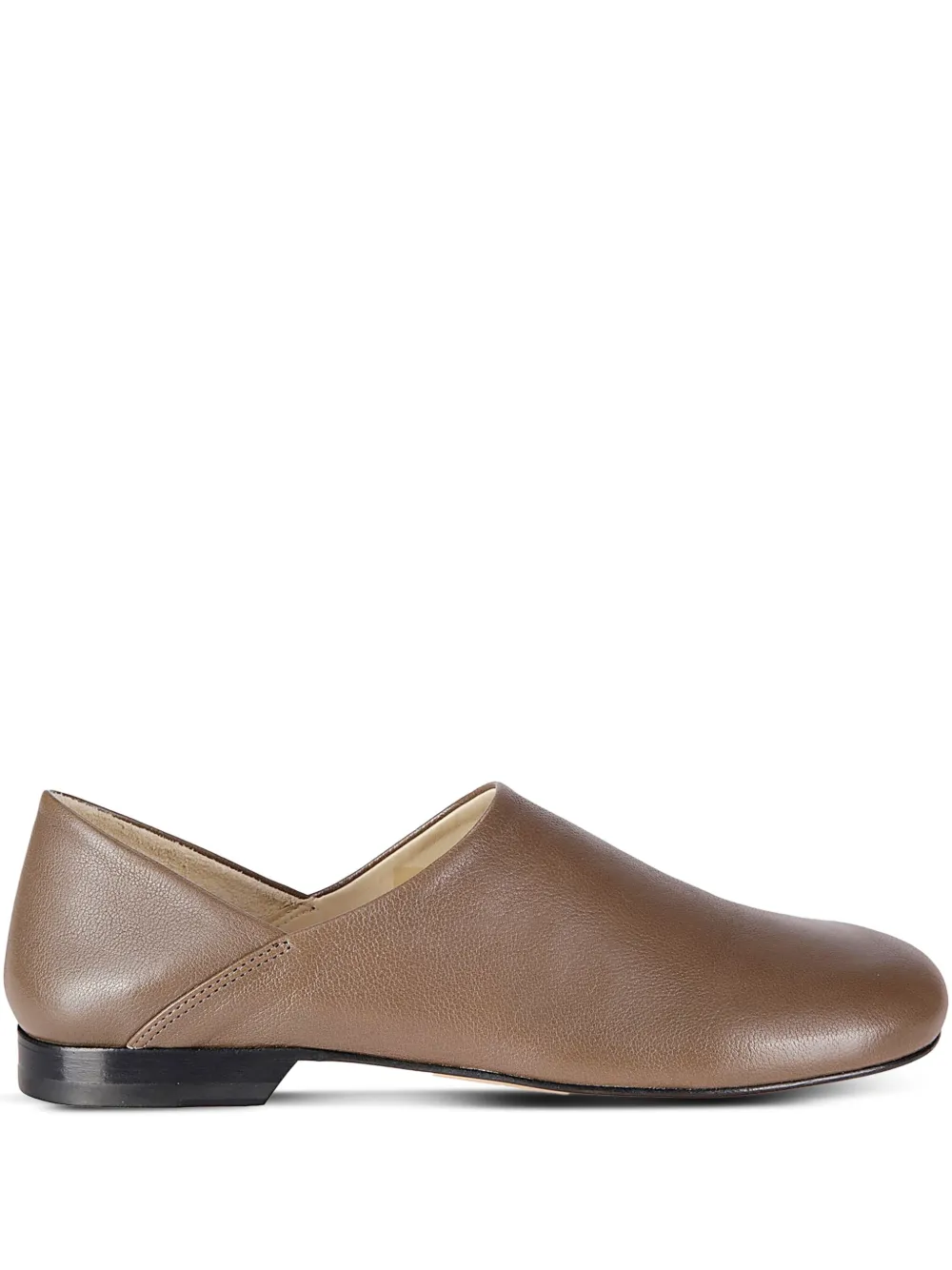 LEMAIRE leather slippers Brown