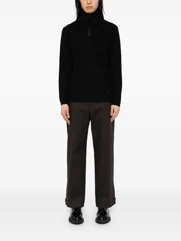 大人気新品  ハーフジップ Armani Emporio セーター JP FARFETCH | ブラック | トップス