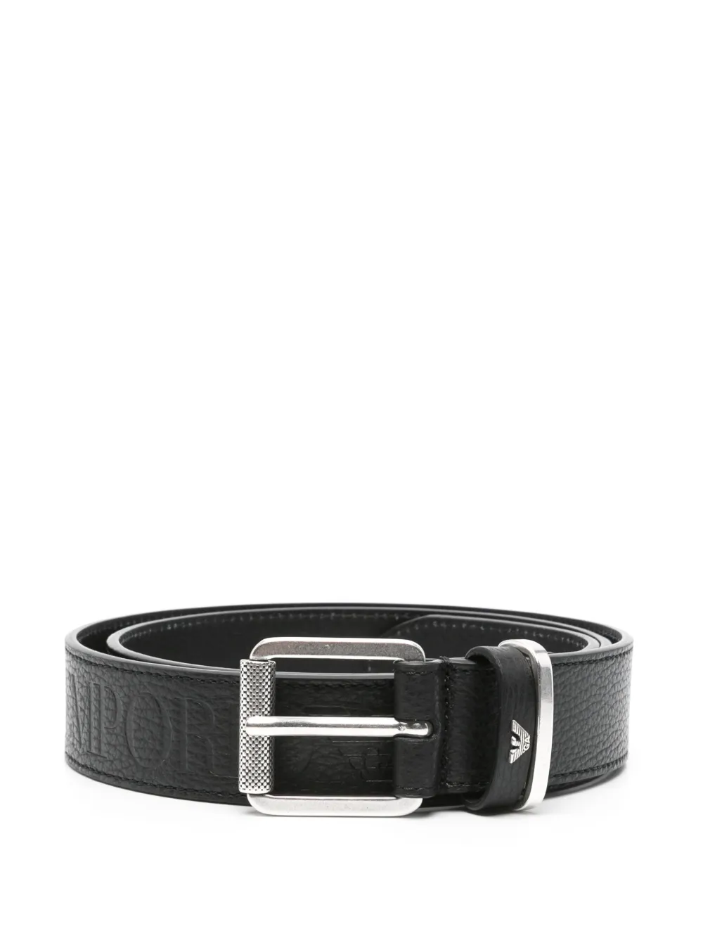 Emporio Armani Leren riem Zwart