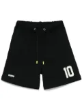 BARROW numbers-print track shorts - Black