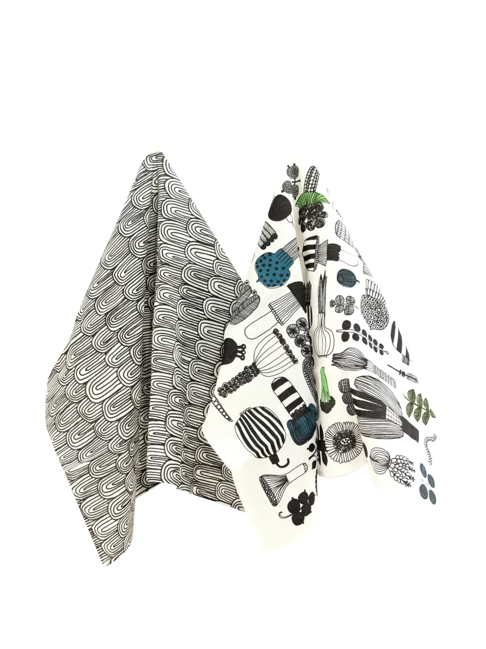 Marimekko Asciughini Puutarhurin kitchen towels (set of two) - Wit