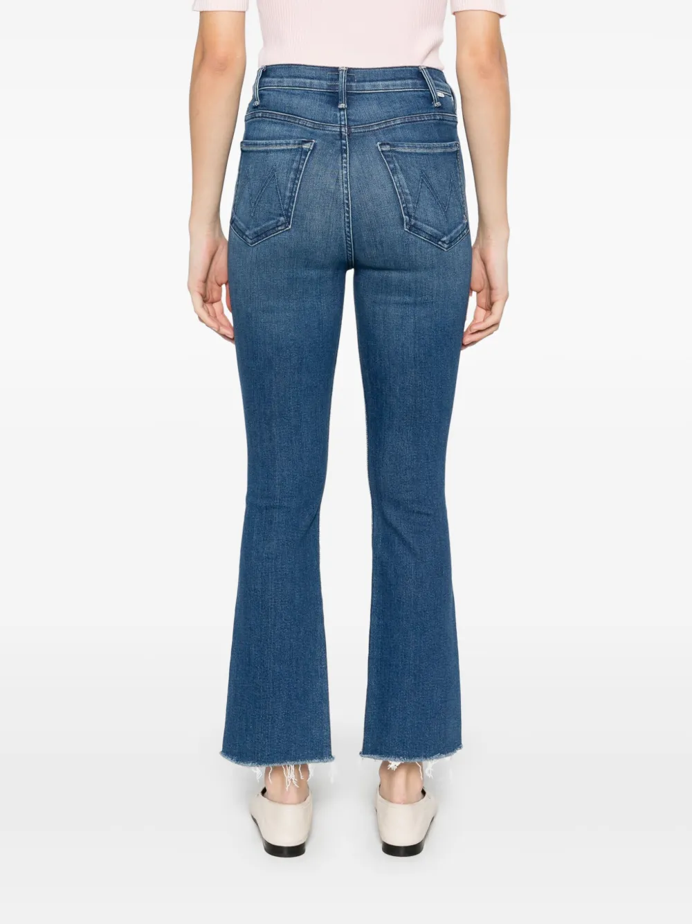 MOTHER Lil Hustler Flood Fray jeans Blauw