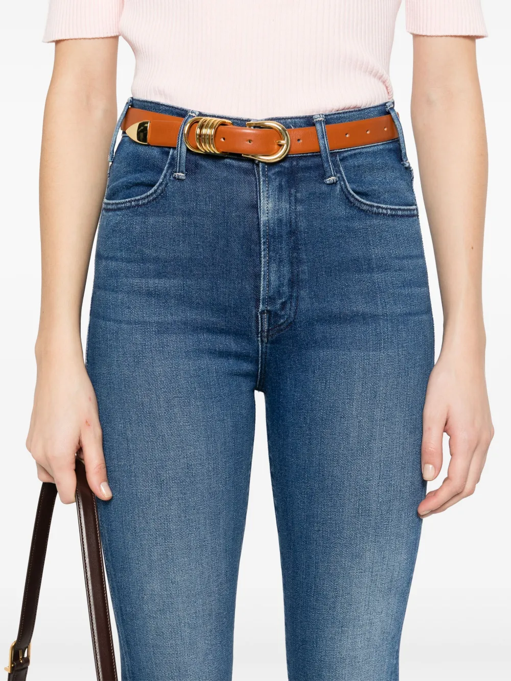 MOTHER Lil Hustler Flood Fray jeans Blauw