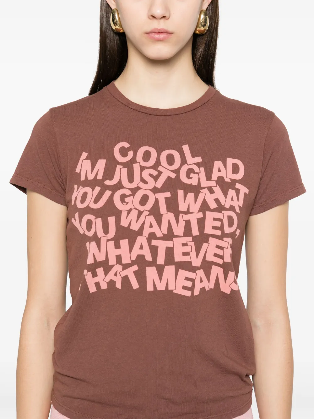 MOTHER T-shirt met print Bruin