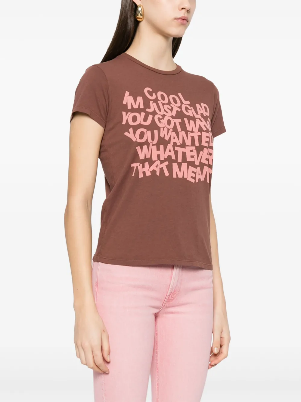 MOTHER T-shirt met print Bruin