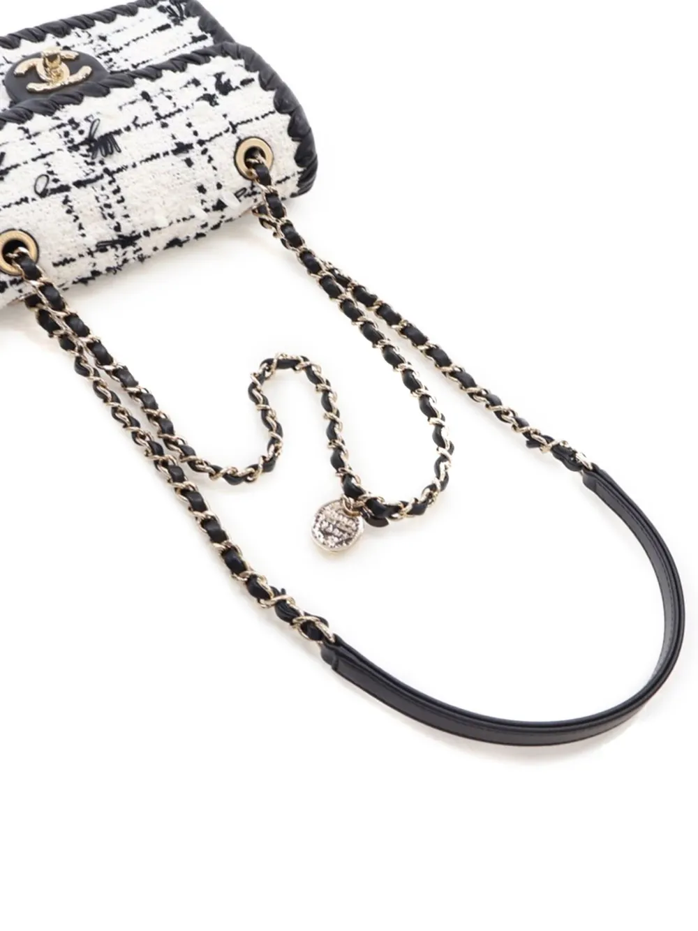 CHANEL Pre-Owned 2021-2024 Mini Tweed My Own Frame Flap crossbodytas - Zwart