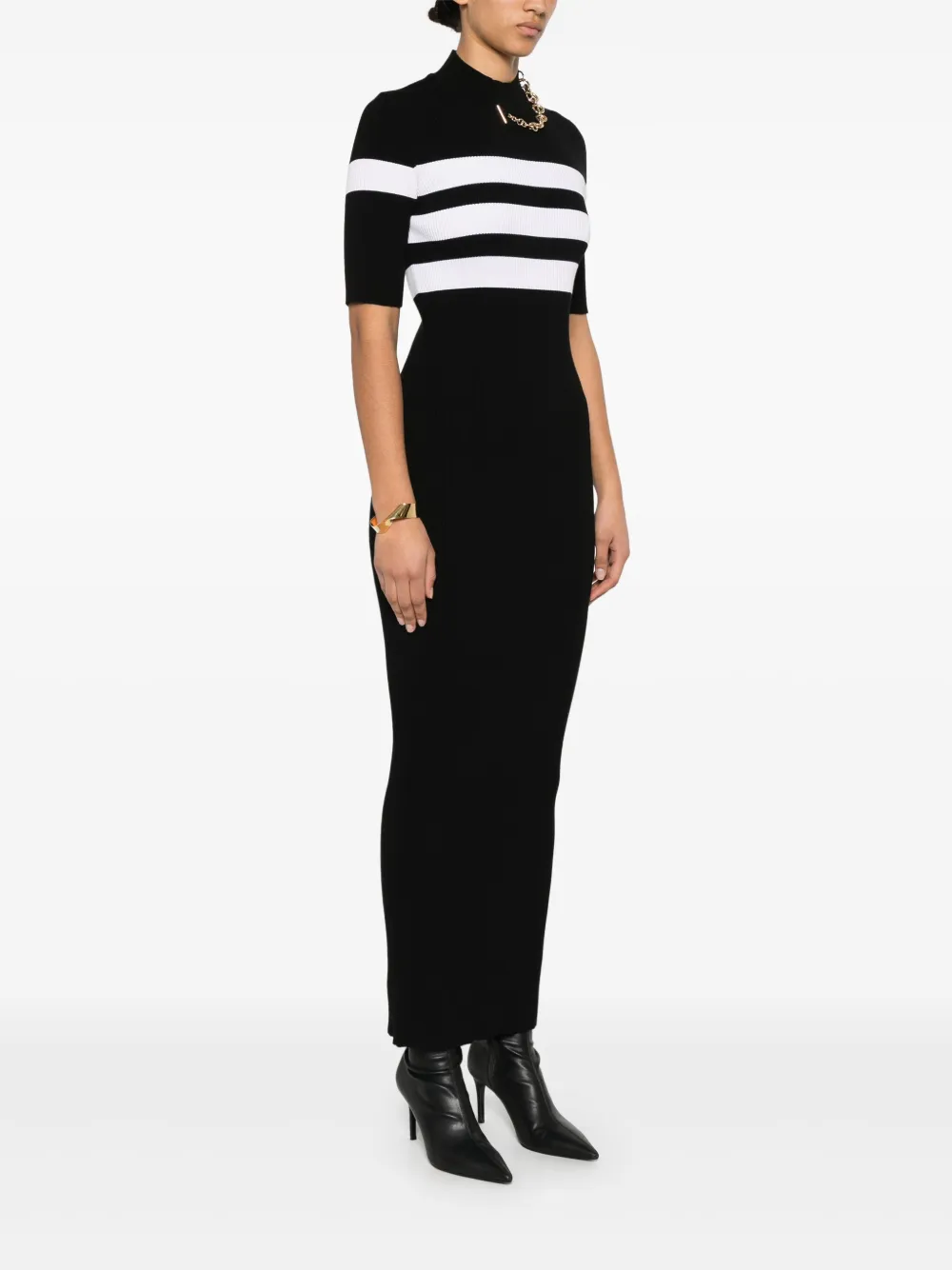 JEAN PAUL GAULTIER STRIPED MAXI DRESS 