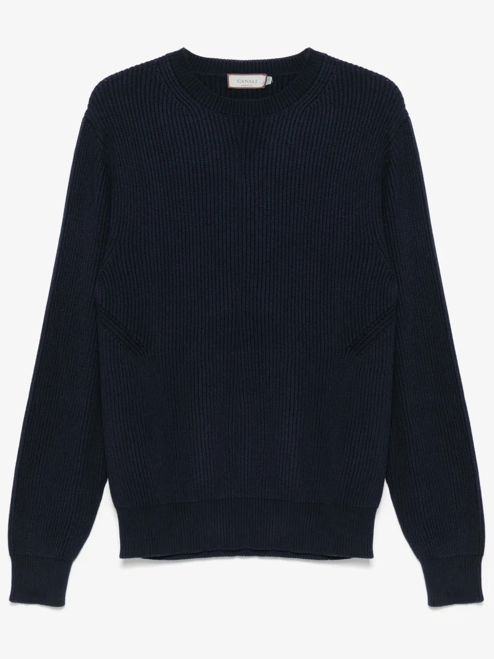 Canali Gerippter Strickpullover | Blau | Image 1