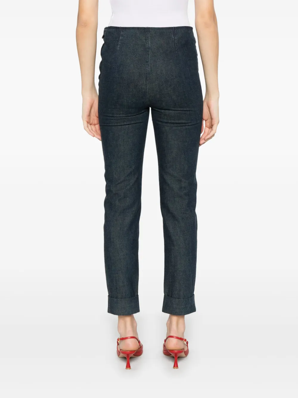 Pre-owned Chanel 2000s Tapered Jeans In Blue