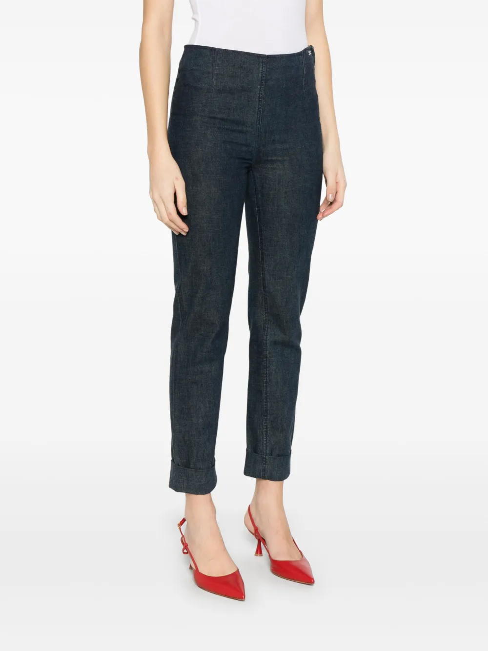 Pre-owned Chanel 2000s Tapered Jeans In Blue