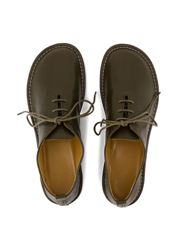 AMI Paris Leather Oxford Shoes | Green | FARFETCH