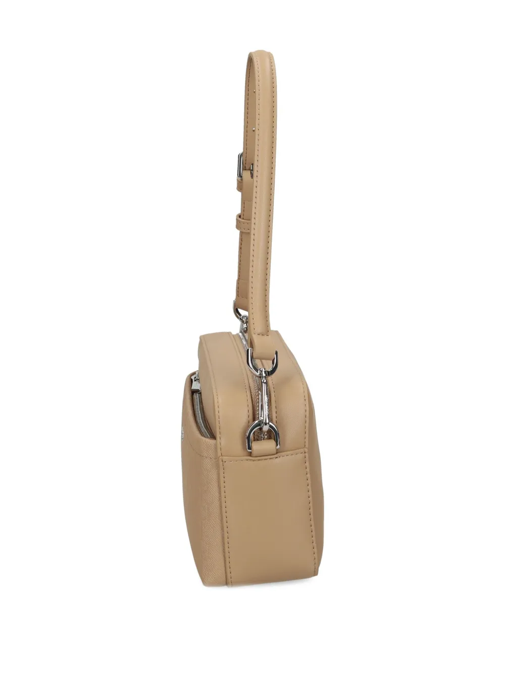 Shop Calvin Klein Logo-lettering Shoulder Bag In Neutrals