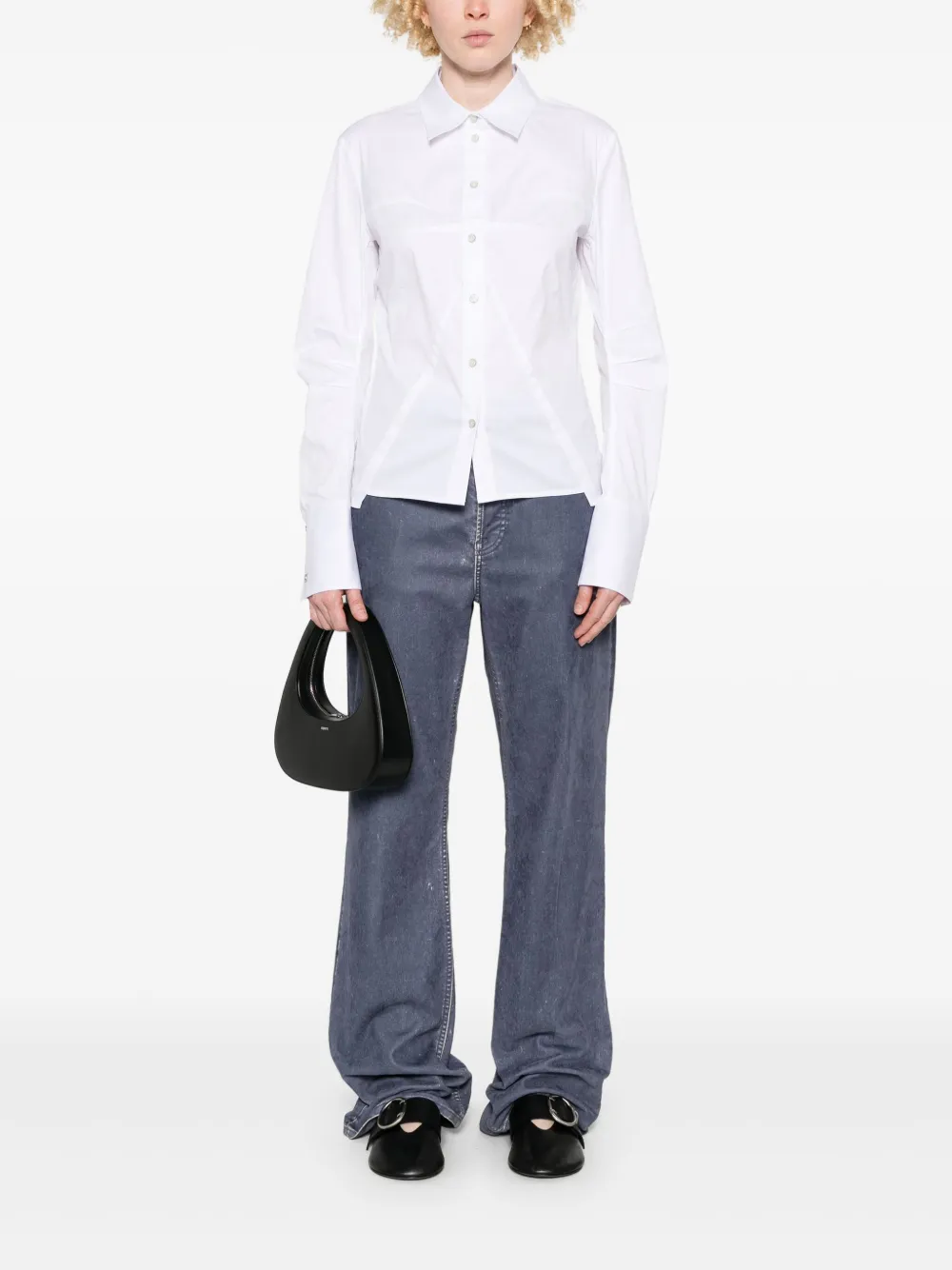 Helmut Lang Blouse met bustier-stijl - Wit