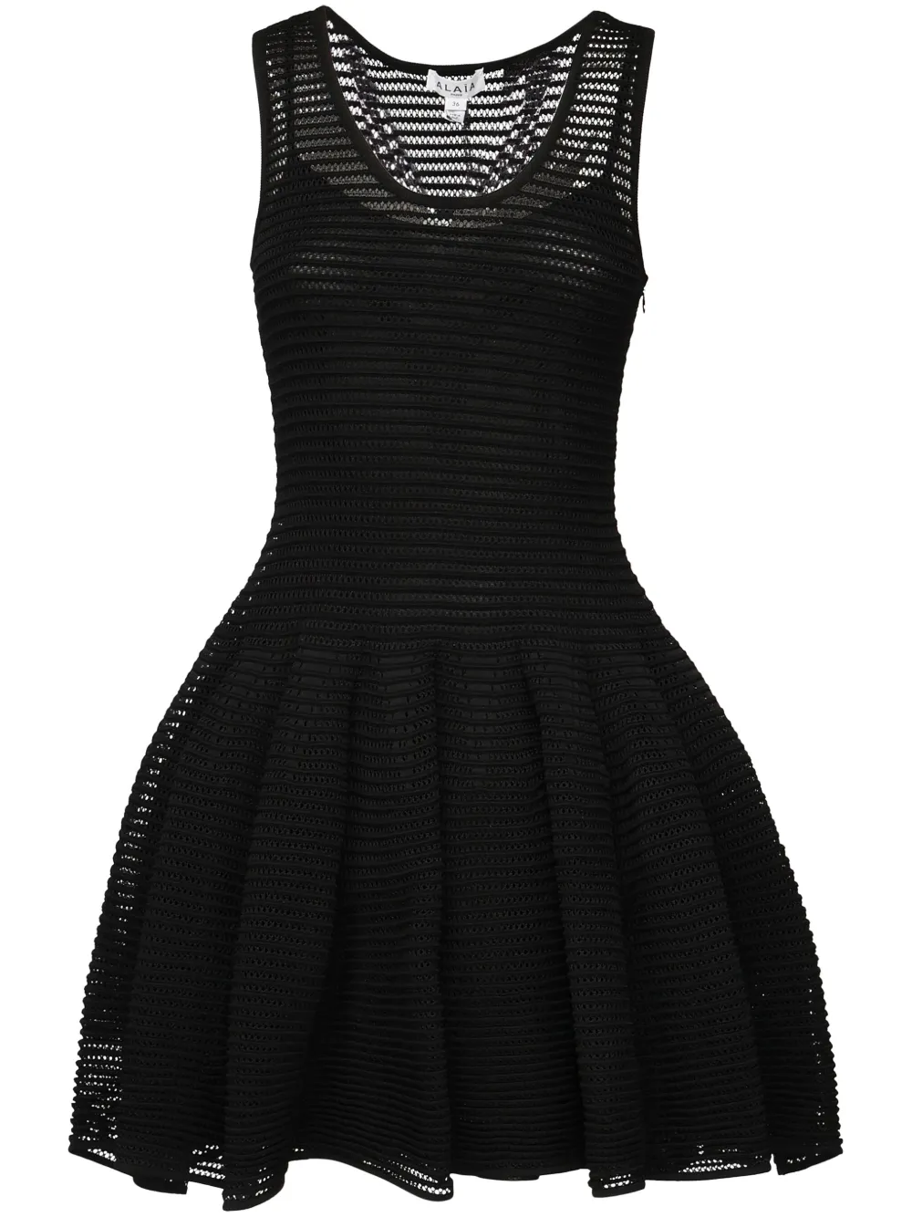 Alaïa vestido corto de canalé | negro | Image 1
