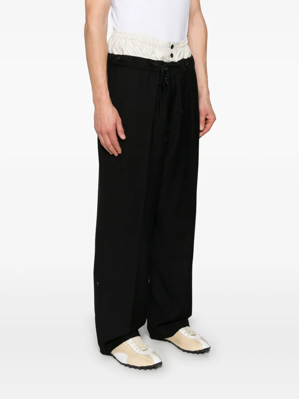 Shop Maison Margiela Anonimity Of The Lining Trousers In 黑色