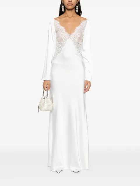Self-Portrait lace satin gown SS25CK020XA - 1