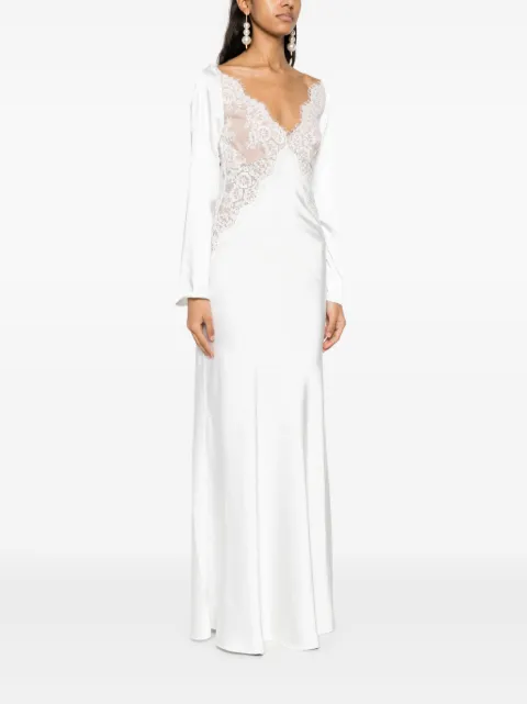 Self-Portrait lace satin gown SS25CK020XA - 2
