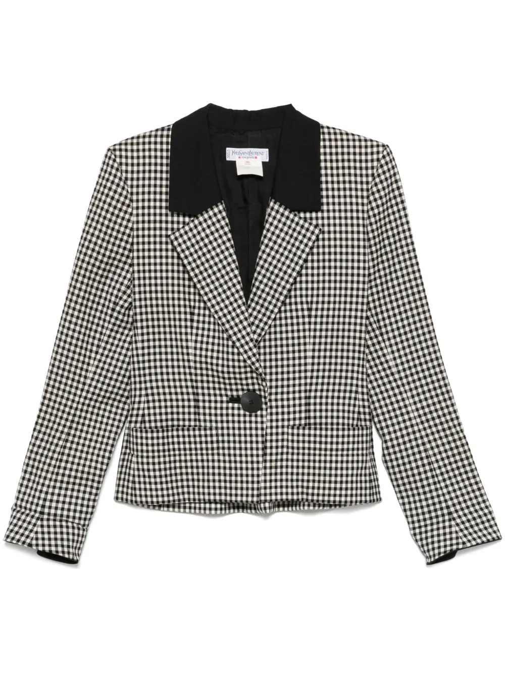 Saint Laurent Pre-Owned circa 1991 checked jacket | Black | Image 1