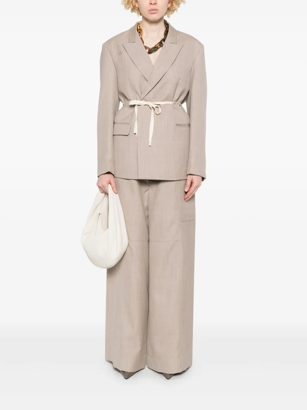 Plan C Panama blazer - Bruin