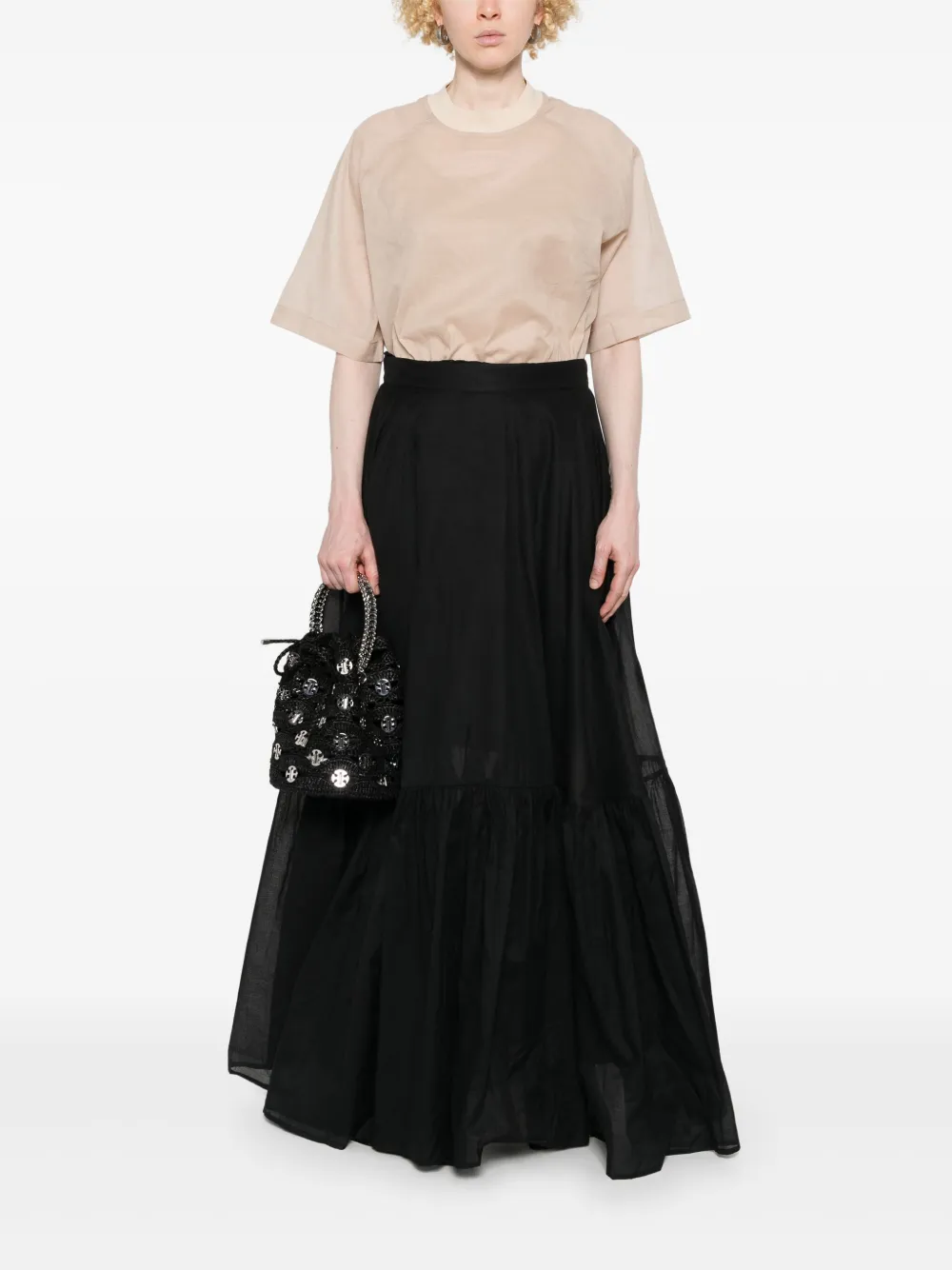 planc Plan C Organza maxi-rok - Zwart