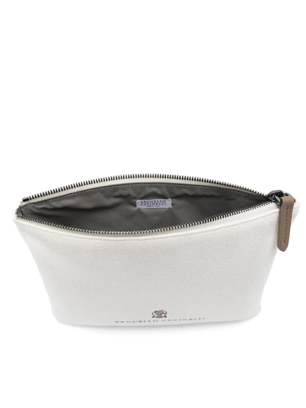 Brunello Cucinelli Clutch met geborduurd logo Wit