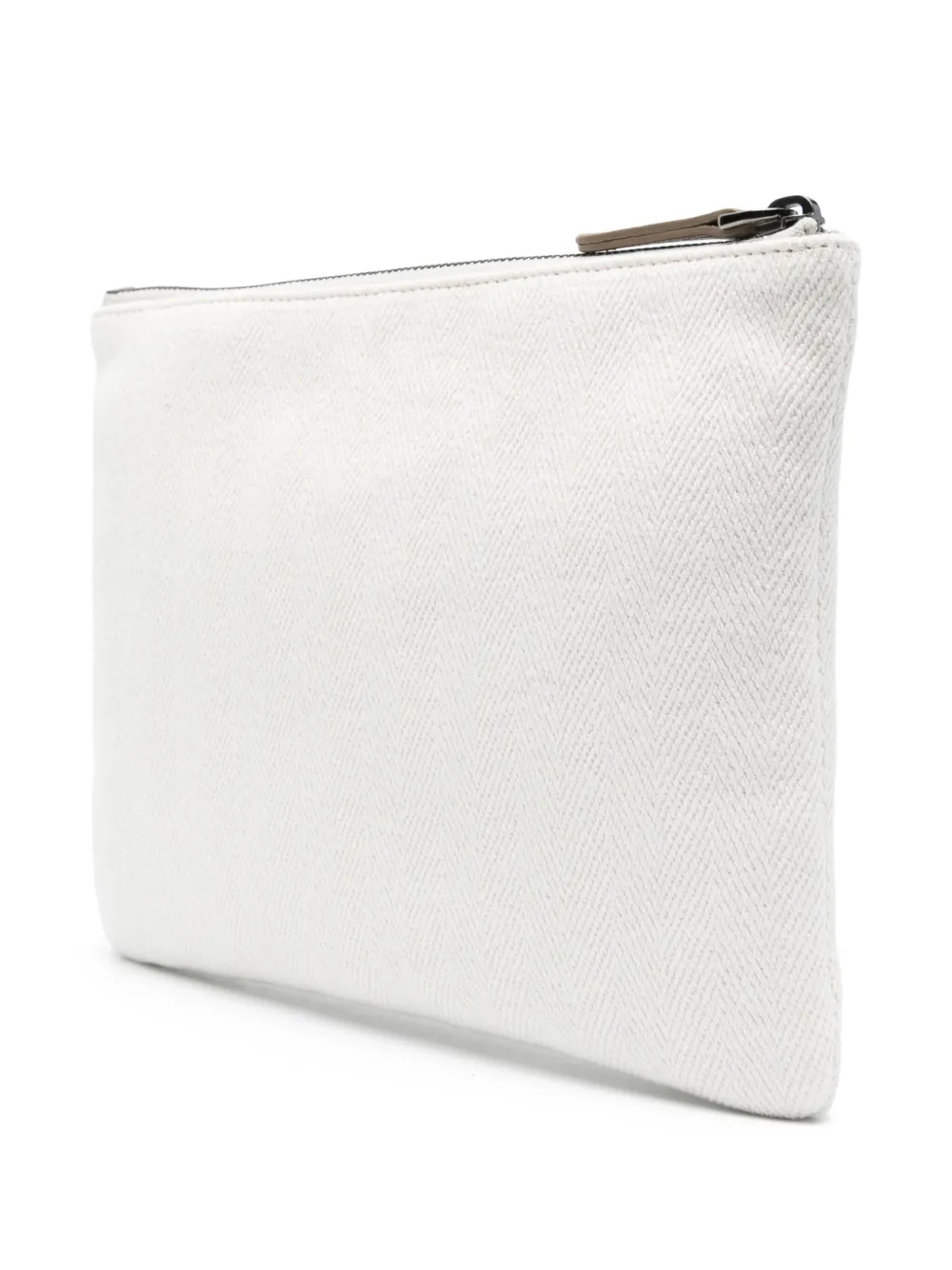 Brunello Cucinelli Clutch met geborduurd logo Wit