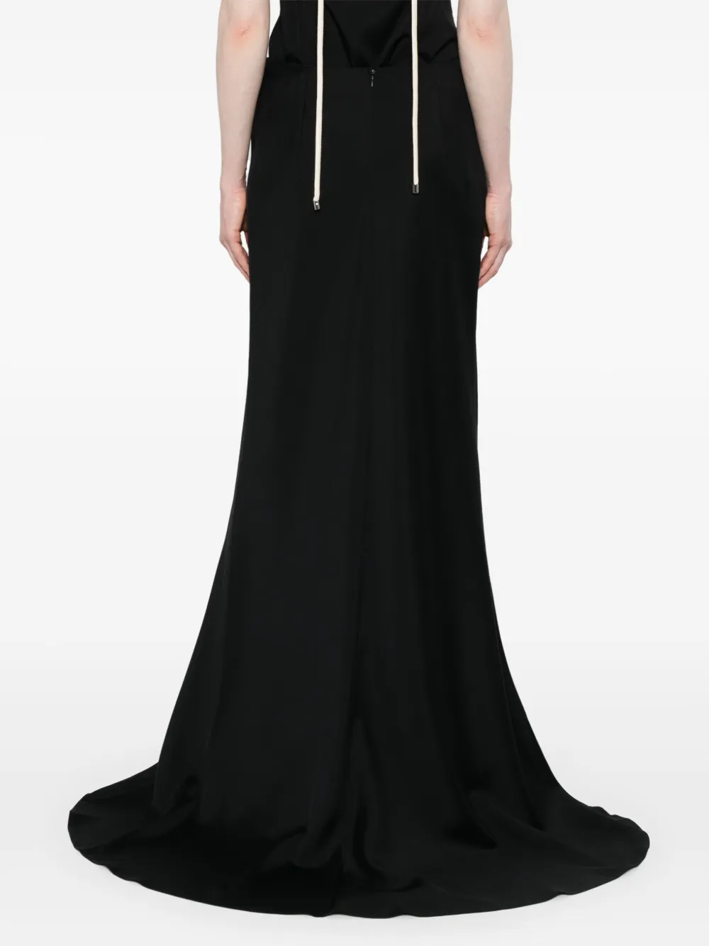 Plan C Maxi-rok met halve sleep Zwart