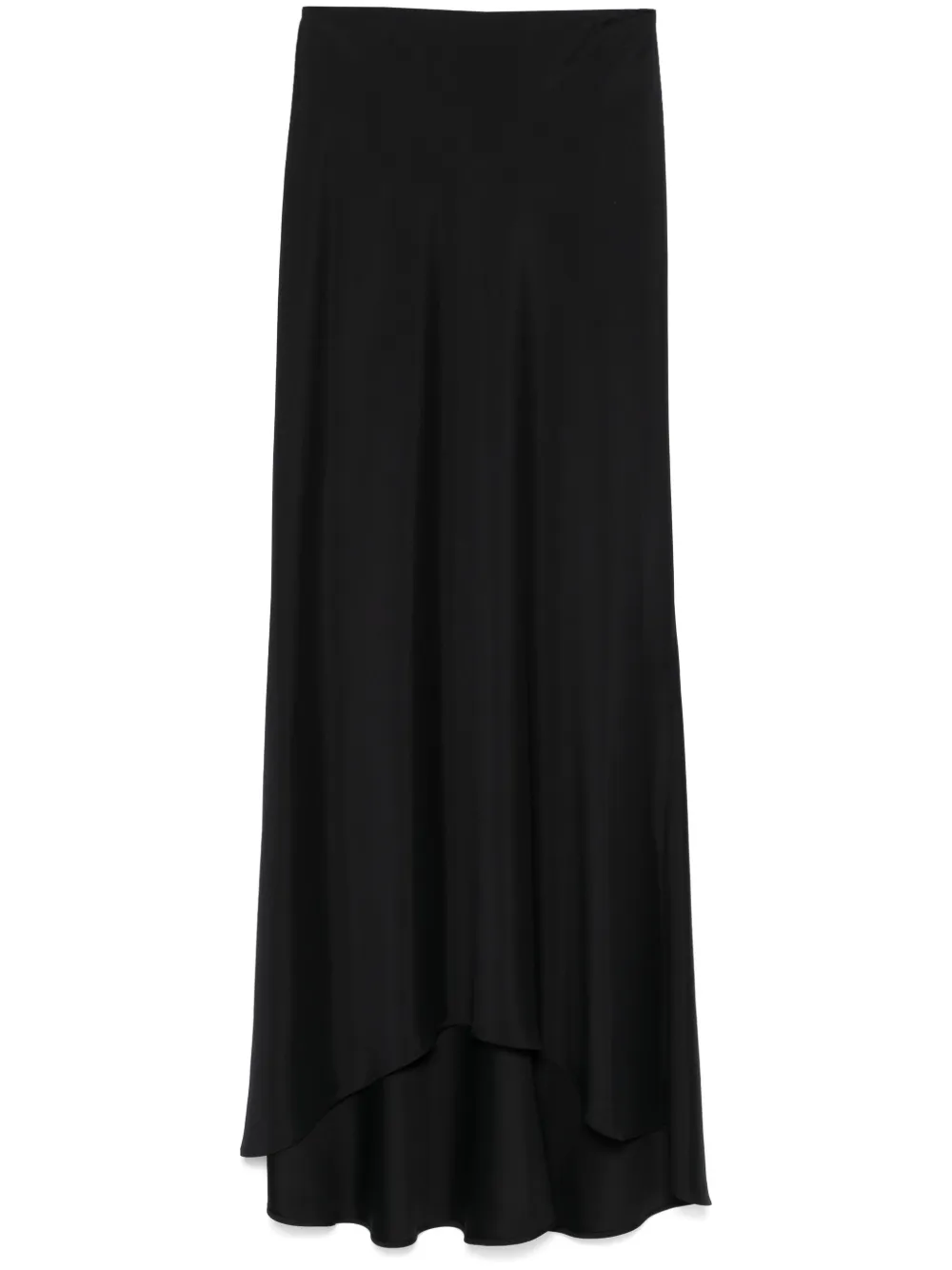Plan C Maxi-rok met halve sleep Zwart