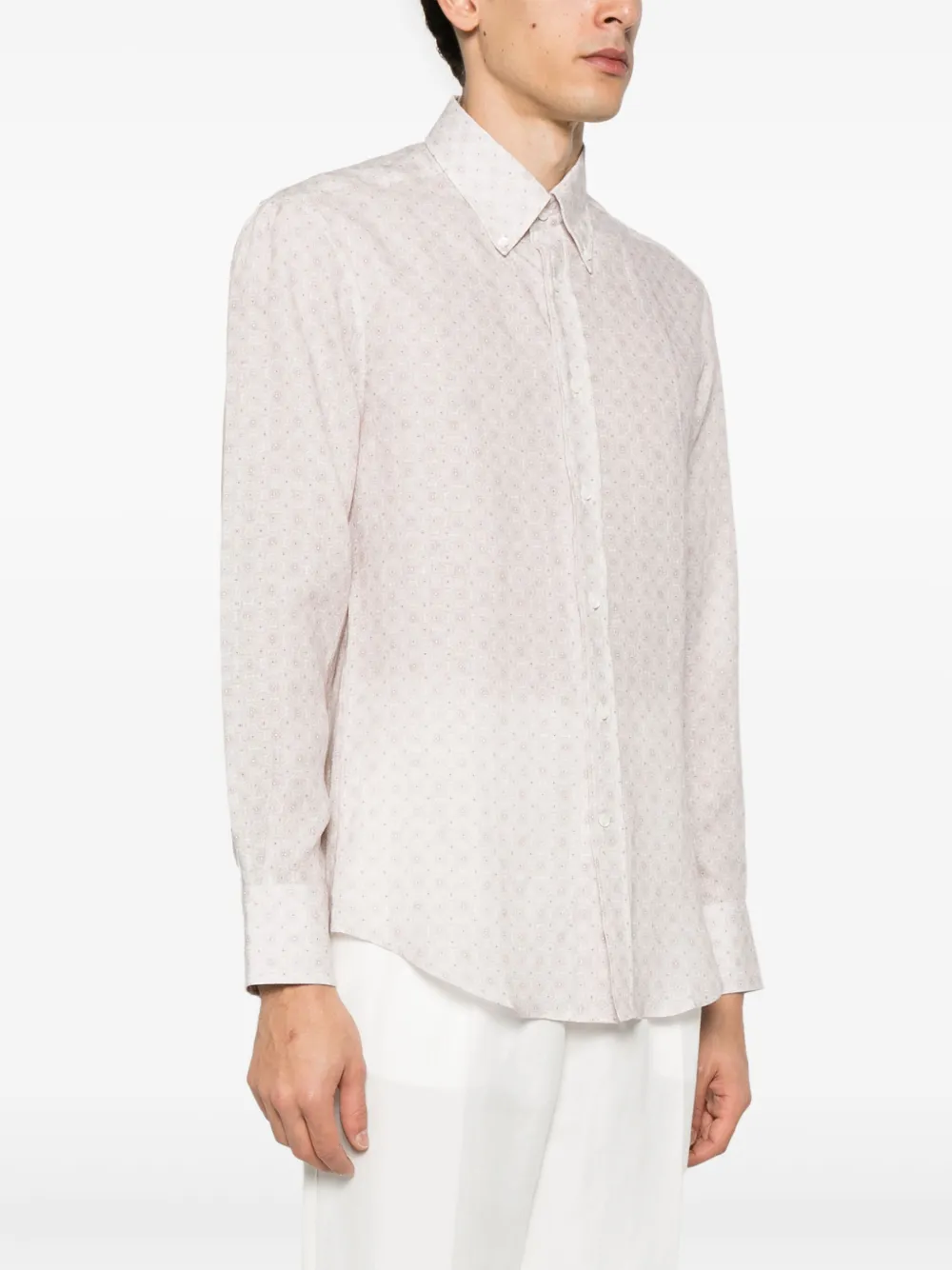 Brunello Cucinelli Overhemd met print Beige