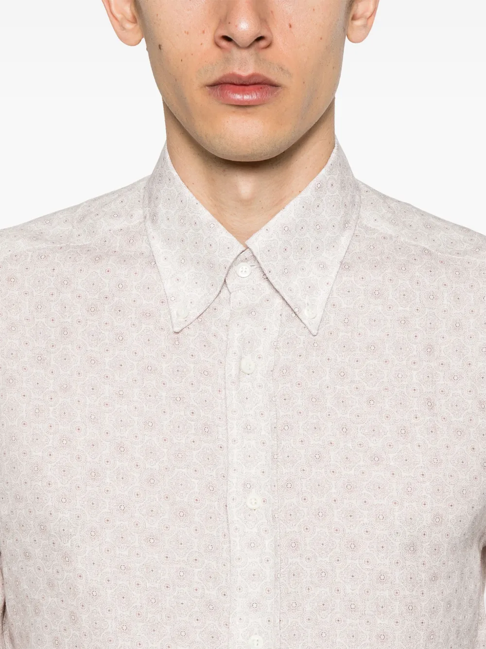 Brunello Cucinelli Overhemd met print Beige