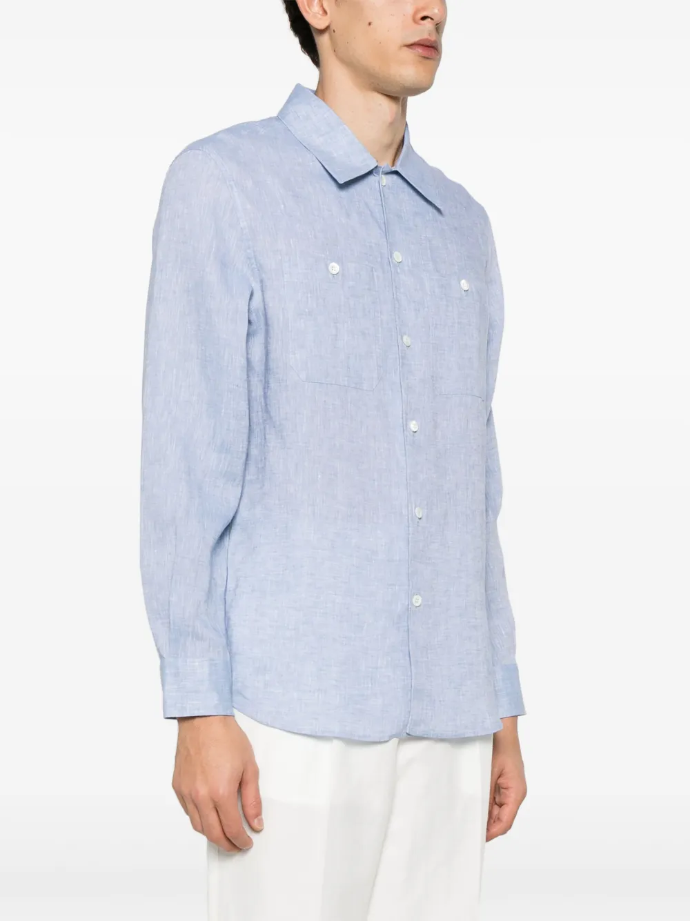 Brunello Cucinelli Linnen overhemd Blauw