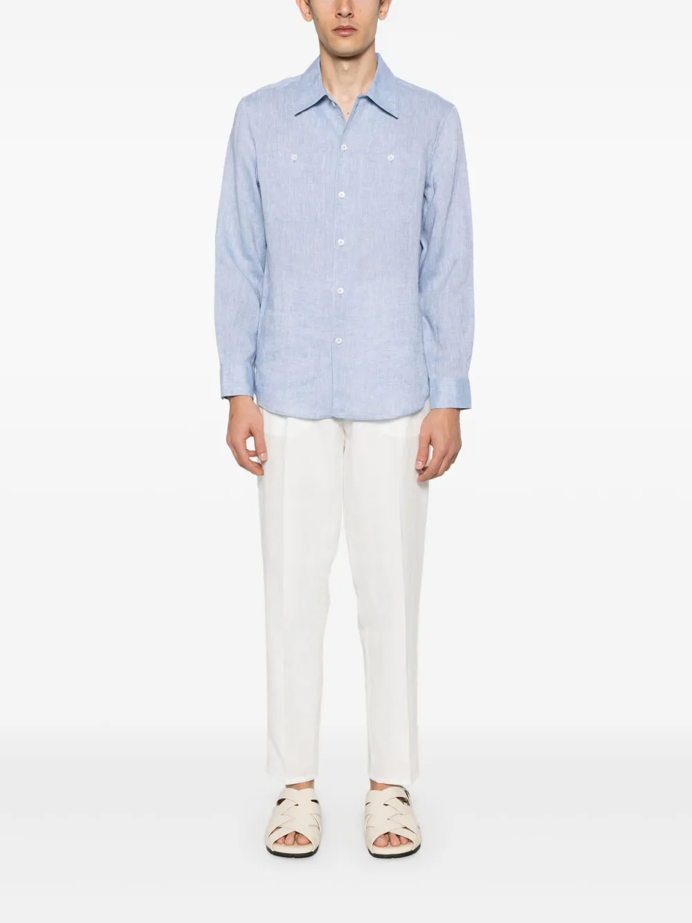 Brunello Cucinelli Linnen overhemd - Blauw