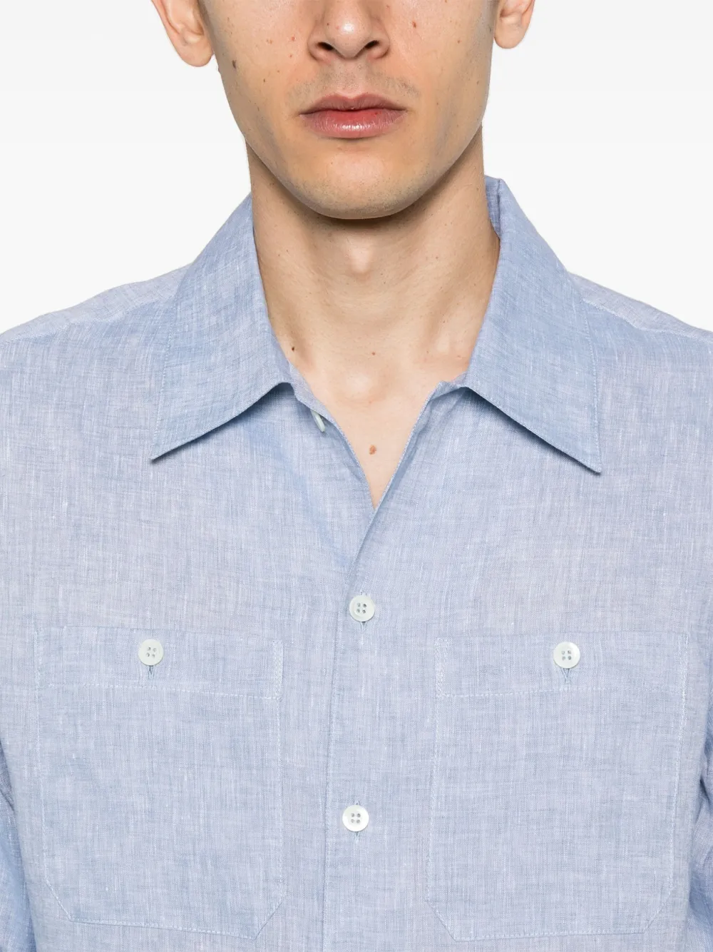 Brunello Cucinelli Linnen overhemd Blauw