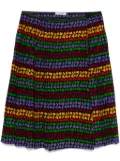 Saint Laurent Pre-Owned 1980s clovers-print midi skirt - Black