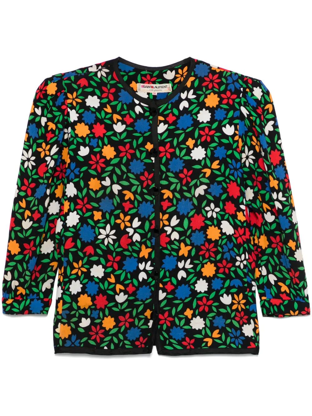 Saint Laurent Pre-Owned 1960s floral-print jacket | Black | Image 1