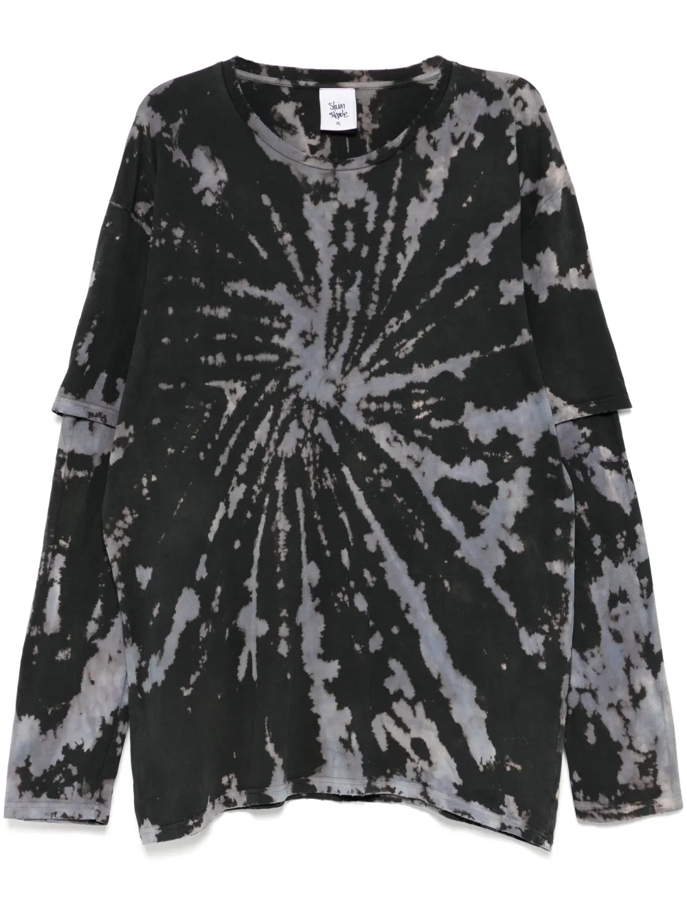Stain Shade T-shirt met tie-dye print Zwart