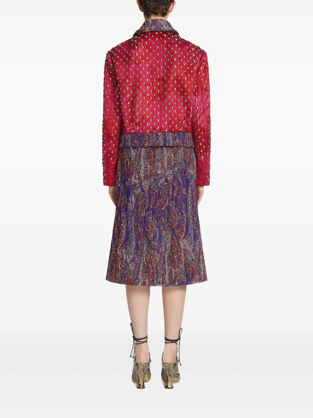 DRIES VAN NOTEN Midi-rok met jacquard Rood