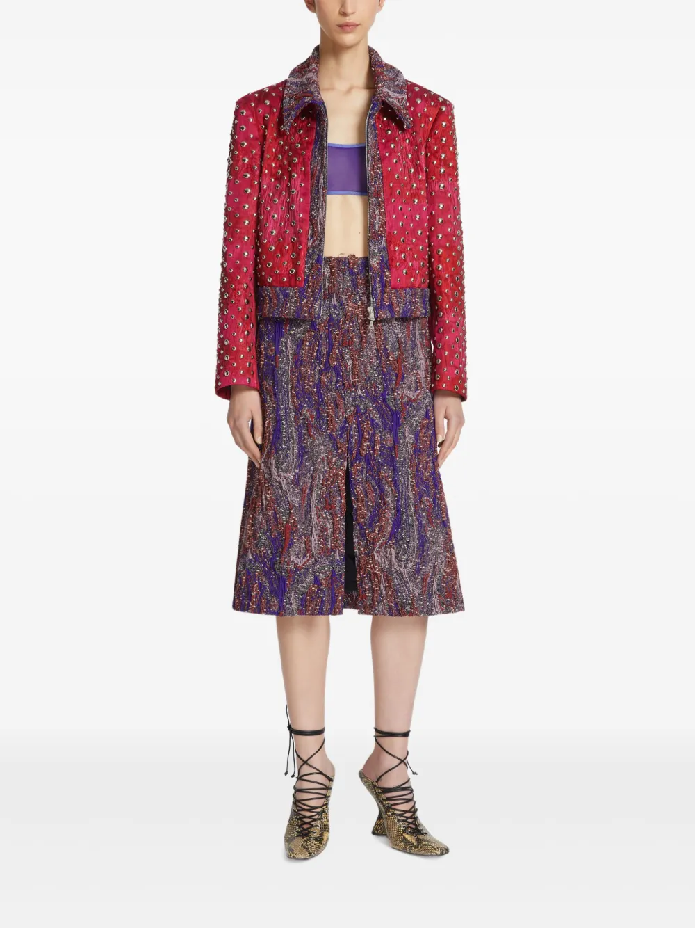 driesvannoten DRIES VAN NOTEN Midi-rok met jacquard - Rood