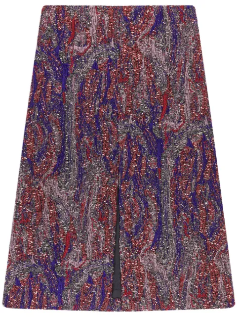 DRIES VAN NOTEN jacquard midi skirt