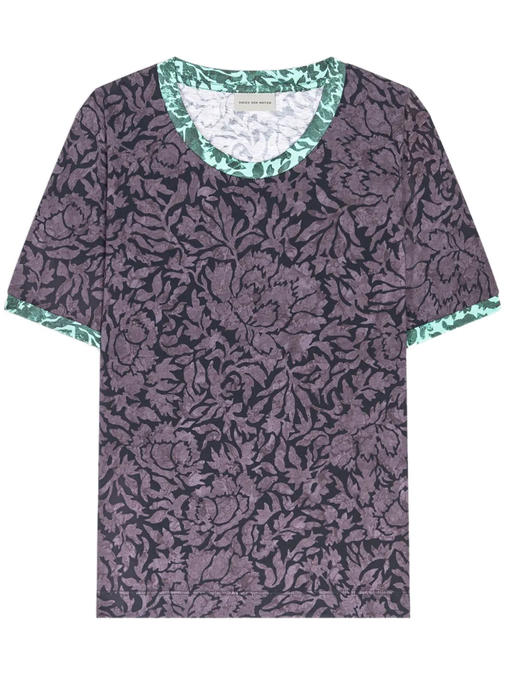 DRIES VAN NOTEN T-shirt met bloemenprint Paars