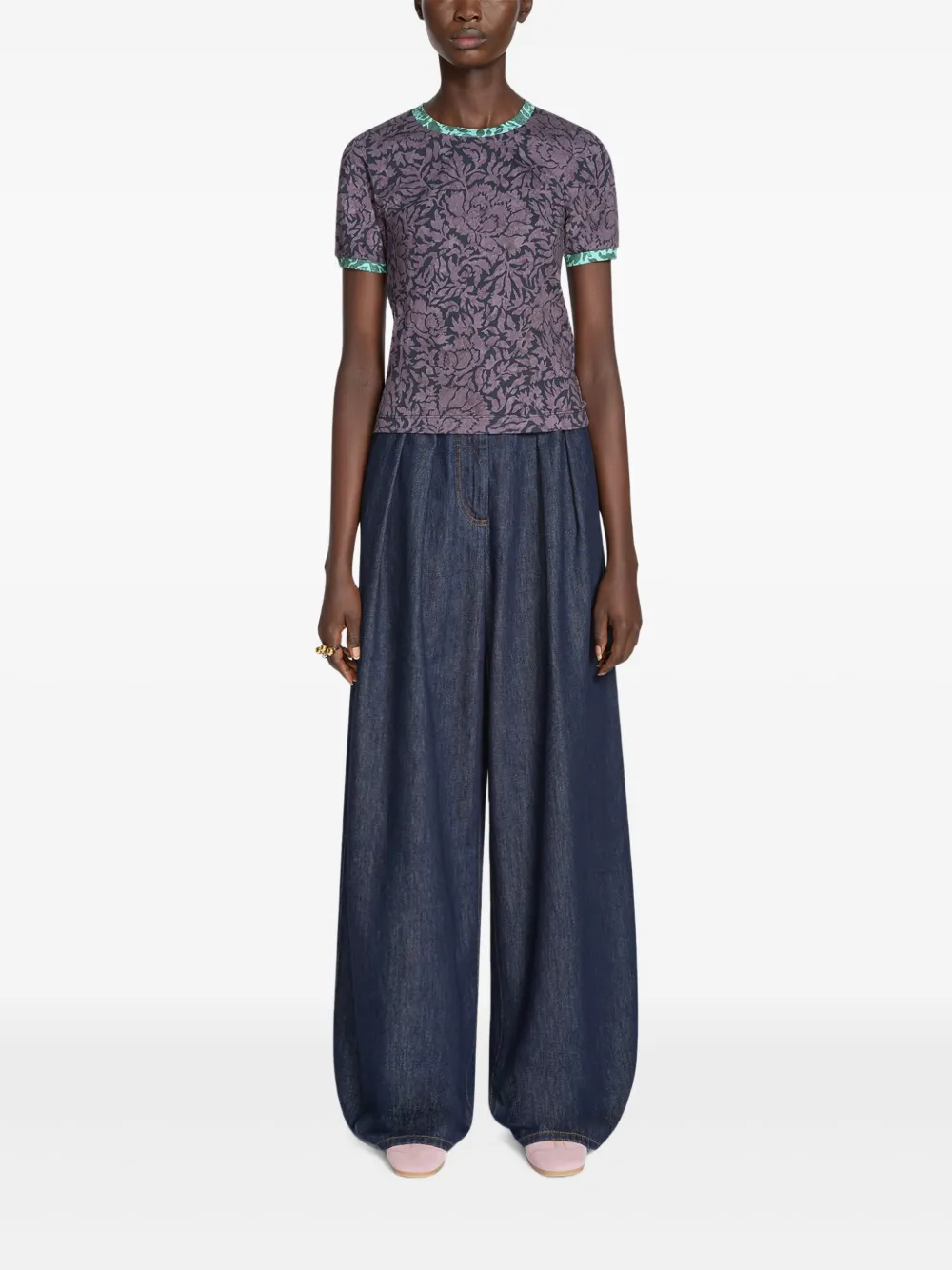 DRIES VAN NOTEN floral-print T-shirt - Paars