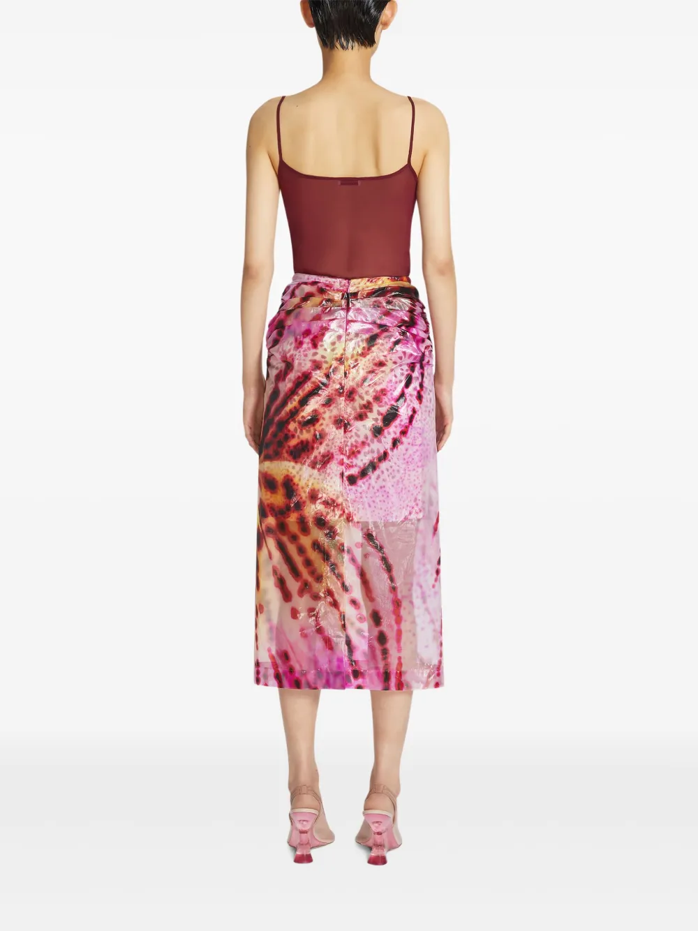 DRIES VAN NOTEN Rok met print Roze