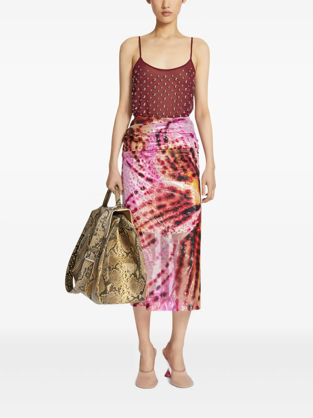 DRIES VAN NOTEN Rok met print - Roze