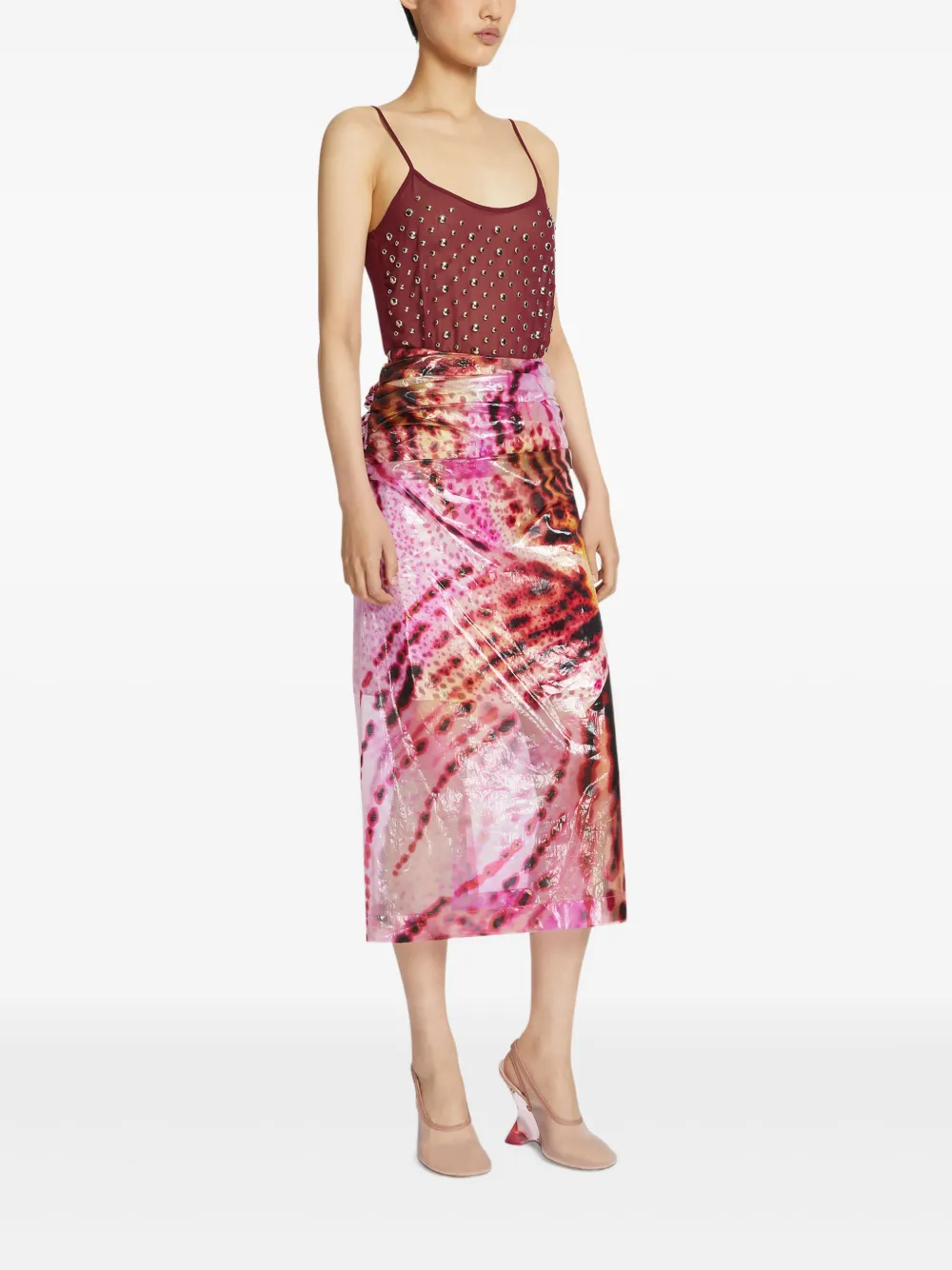 DRIES VAN NOTEN Rok met print Roze