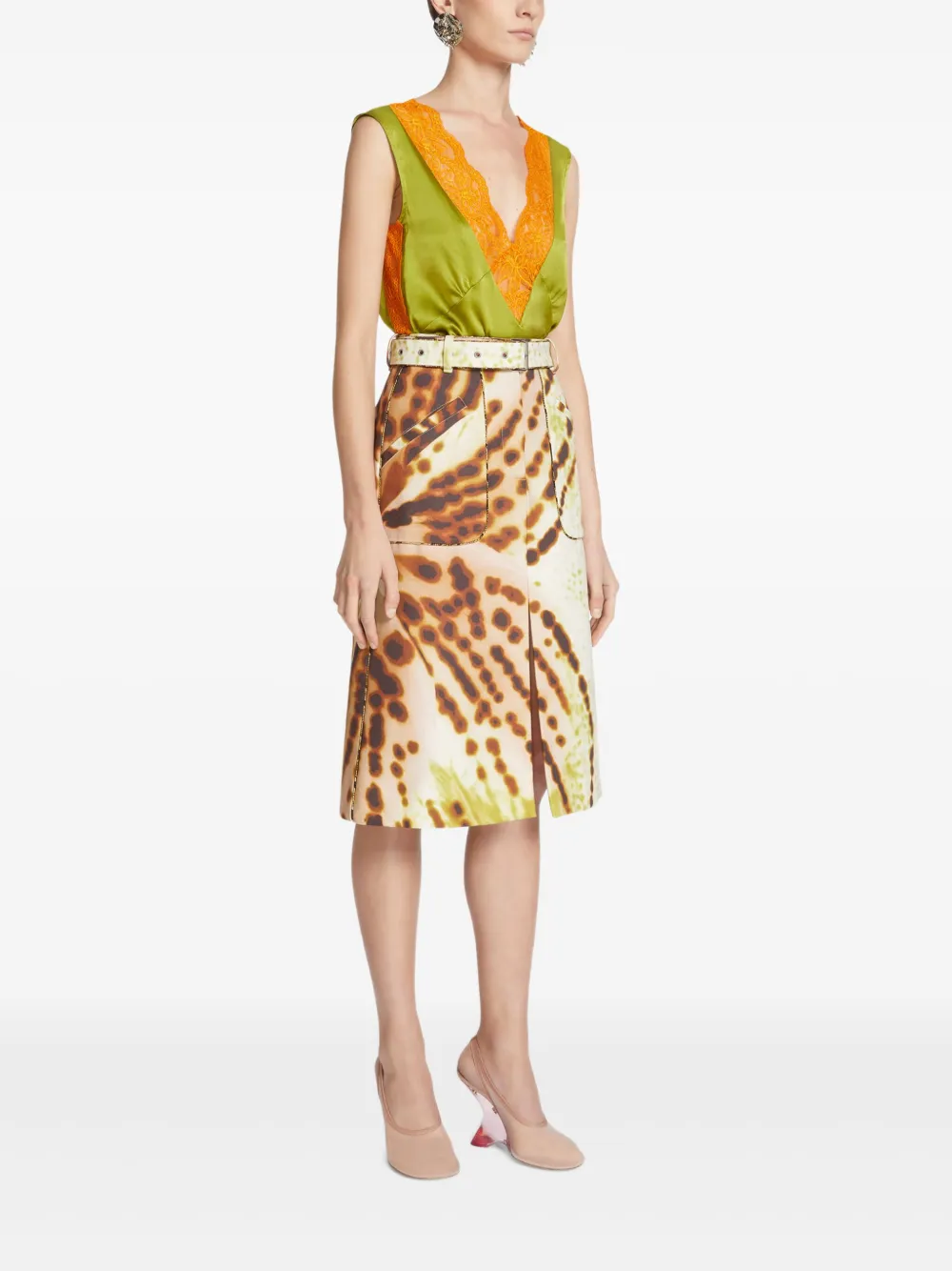 DRIES VAN NOTEN printed midi skirt