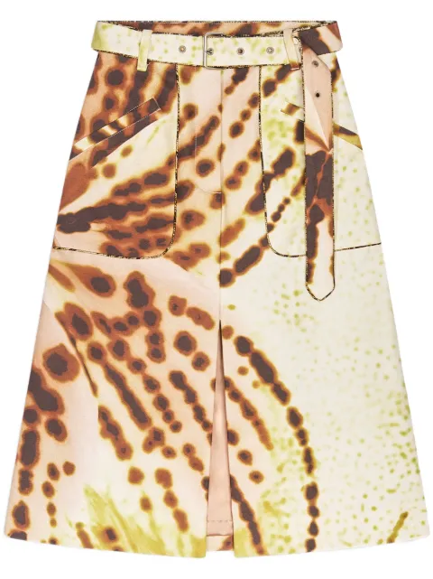 DRIES VAN NOTEN falda midi con estampado