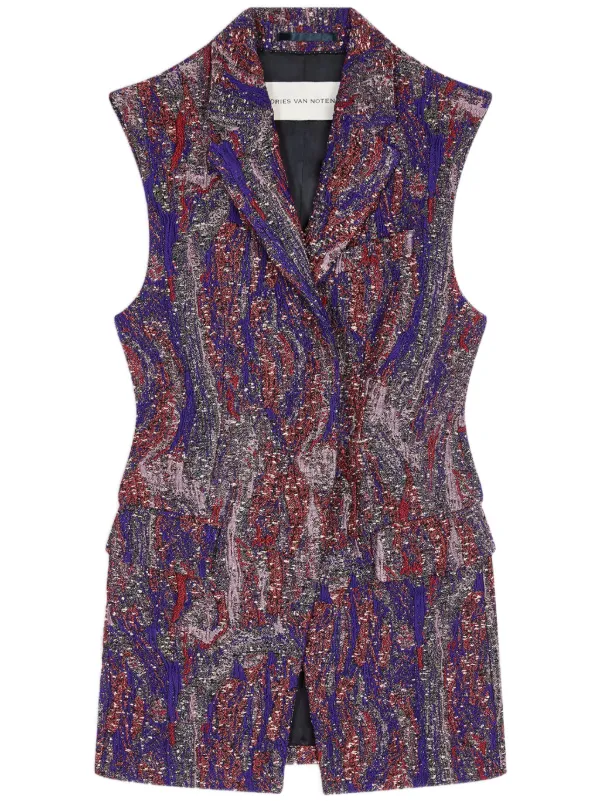 送料関税込【Dries Van Noten】リダ ジャカード ジャケット DRIES VAN NOTEN ジャカード ジャケット | レッド | FARFETCH JP